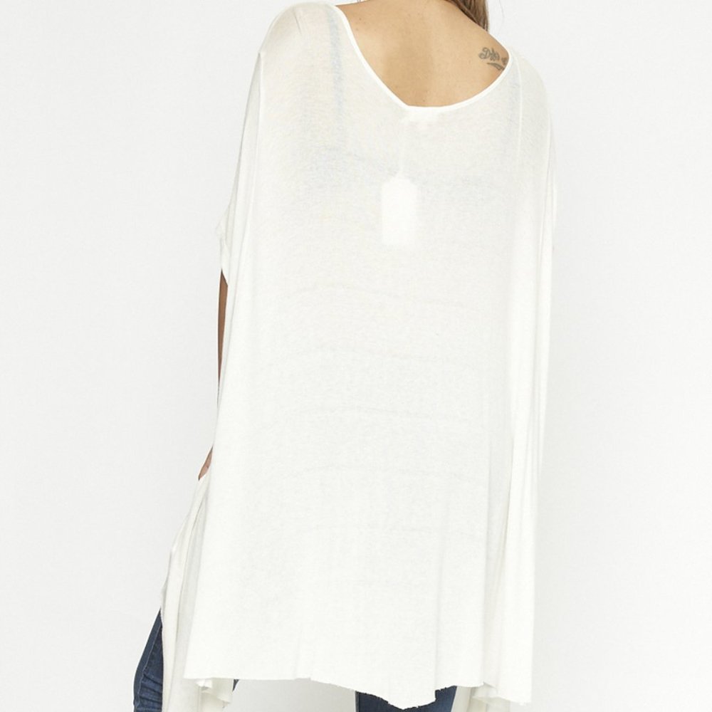IVORY WIDE PONCHO